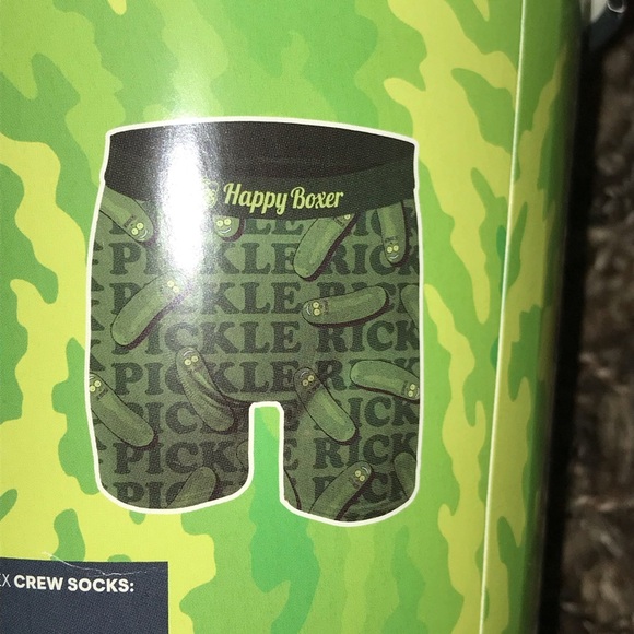 Rick And Morty Warner Brothers Pickle Rick Ice Cream Boxer & Socks Gift Pack NEW - Picture 8 of 8